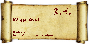 Kónya Axel névjegykártya
