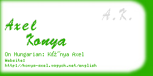 axel konya business card